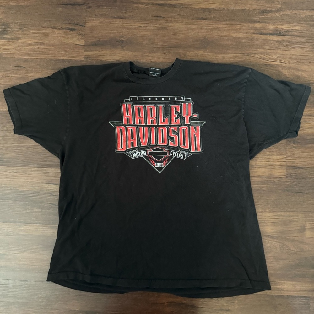 Harley Davidson Men’s Graphic Short Sleeve T-Shirt‎ Legendary HD 1903 Black Red